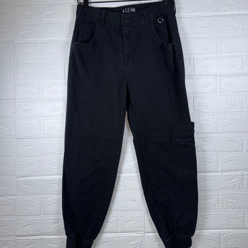Cuidado con el Perro Cargo Joggers Womens Size 4 Black Utility Streetwear Pants